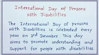 International Day of Persons with Disabilities Essay in English | 3 December | Nifty&rsquo;s English