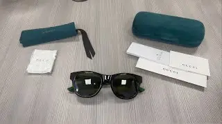 Gucci Men's GG0003SN 002 Black/Green/Red Fashion Sunglasses 52mm