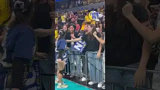 NU Lady Bulldogs alumnae hugs S86 champs | #OSTimeout