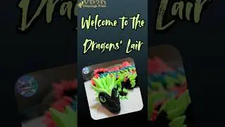 The Dragons' Lair - Large Crystal Dragon - 3D Printed Articulated Dragons (Sensory Fidget)