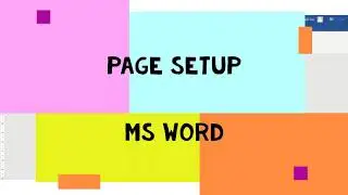 Ms Word  | Page setup