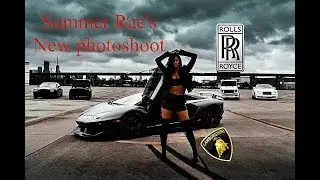 Behind the senes with Summer Rae (Danielle Moinet)at photoshoot with Lamborghini and Rolls Royce