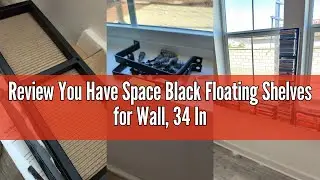 Review You Have Space Black Floating Shelves for Wall, 34 Inch Video Games CD DVD Storage Shelves, C