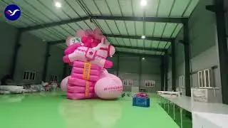 Customized giant inflatable cartoon pink Year of the Horse mascot #activity #inflatable #2026 #pink 