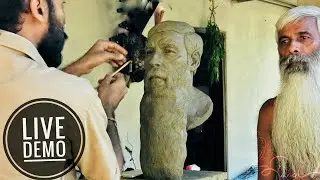 Live Portrait Sculpture Tutorial | Sculpting timelapse | clay modeling | Thribhanga | ත්&zwj;රිභංග