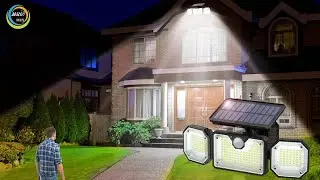 3 Rotatable Head IP65 Outdoor Solar Wall Lamp with Remote Control Motion Sensor 226 leds 270 &deg;