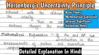 Heisenberg's Uncertainty Principle | Basic Concept + Notes | Simple Explanation | Imp.For BSc.Exam |