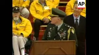 Tom Hanks joins war veterans at Utah beach ceremony.