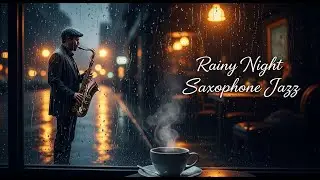 Smooth Rainy Saxophone Jazz 🌧 Soft Fireplace Ambience & Gentle Jazz for Rest