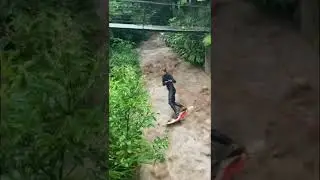 Got to find a way to surf when there is no swell (creek surfing)