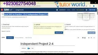 Excel 2021 In Practice - Ch 2 Independent Project 2-4|SIMnet Excel Assignment| Independent Project