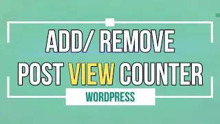 Add Post Views Counter  in WordPress | Enable Post View Counter in Every Post Show/Hide in WordPress