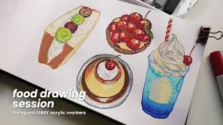 food drawing session 🍰 trying out  ENMY acrylic marker 🖍️✨