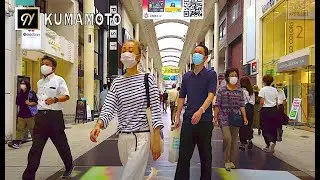 【KUMAMOTO】Long Shopping Street Walking Tour in Kumamoto Japan どこまで続く？熊本下通商店街〜上通り商店街を散歩 쿠마모토 규슈【4K】