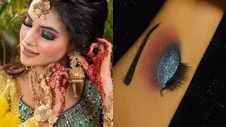 PG bride recreation sky blue Eye makeup for engagement or reception|| 💄🖌️👀 #akankshamehtamakeovers
