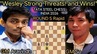 Aravindh Chithambaram VS Wesley So | Tata Steel Chess India 2026 | Round 5 Rapid