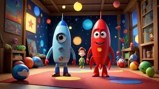 Seven Toy Rockets Zoom and Learn | Fun Space Learning Song for Kids | Nursery Rhymes and Baby Songs