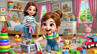Children's music: ADORABLE BABY helps mom clean the house!