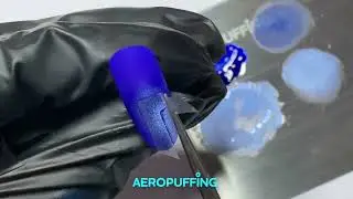 Aeropuffing Nail Art Tutorial - Blue Geometry and Stars