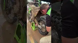 First winner in GNCC history to swap a tire mid race! 48 seconds for the full pit and tire change