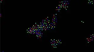 Color Ball move with Boids Simulation (openframeworks)