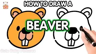 🐻 How to draw a cute beaver? Easily and simply! A drawing for kids step by step 🐻