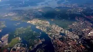 Flying over Stockholm with KLM