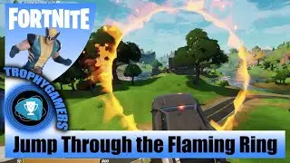 Fortnite - In a Vehicle jump Through the Flaming Ring at Salty Springs - Week 5 Challenges Season 4