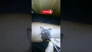 Minimalist Cat  Tattoo Tutorial |Black Cat Tattoo #cat #asartway #shorts #tattootutorial #tiktok