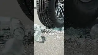 Crushing crunchy things by a car #asmrsounds #asmr #satisfying #experiment