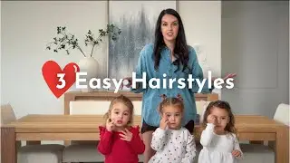Valentine&rsquo;s Hairstyles on My Triplet Girls 💗 Easy & Cute