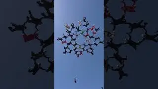 101 Skydivers breaking off in waves after a world record skydive!