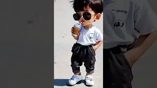 The child is walking off with attitude.#attitude #coffee #style #kids