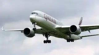 Qatar Airways A350-900XWB Landing at London Heathrow Airport | A7-ALY
