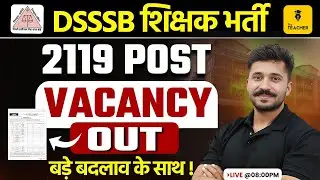 DSSSB New Vacancy 2025 Out | Post 2119 | DSSSB Form Fill up, Exam Date, eligibility, age, salary