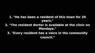 How to pronounce 'resident' correctly in English? with Pronexio