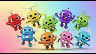 Eight Little Toy Robots Beep Beep Beep | Nursery Rhymes for Kids & Baby Songs