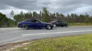BMW E36 Tandem Drifting with 350Z (Onboard & Footcam)