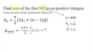 Find the Sum of First 999 Even Positive Integers.