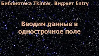 Библиотека Tkinter. Виджет Entry. Вводим данные в однострочное поле ввода