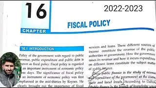 Chapter -16|| Fiscal policy || ISC Economics || 2022-23