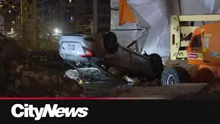 Wrong-way driver plunges through hole in Gardiner Expressway construction site