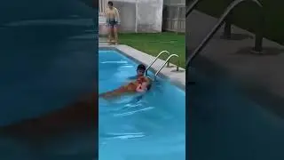 Dog save baby in water pool #cute#dog#baby#rescue