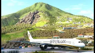 &ldquo;Challenging Terrain Takeoff &ndash; STARLUX Airlines Wide-Body Departure in Mountain Airport&rdquo;