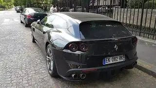 black Ferrari GTC4Lusso v12 690 ch in Paris France