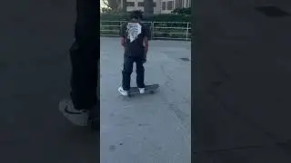 I tried to ollie over my friends backpack #skateboarding