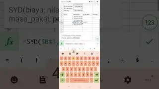 membuat penyusutan dgn metode SYD (jumlah angka tahun) di excel hp