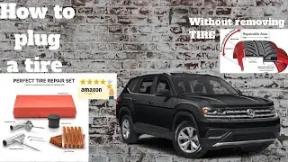 How to plug a tire without removing tire (Amazon tire repair kit)