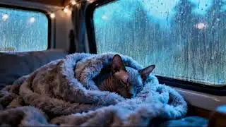 Fall Asleep Fast 🌙 Cozy Car Rain & Thunder Sounds | Natural White Noise for Relax, Deep Sleep