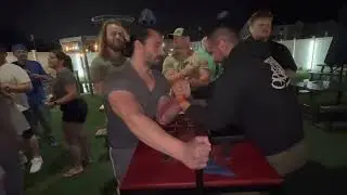 The Russian @toprollking Vs Ali Hamadiya armwrestling sparring after party evw